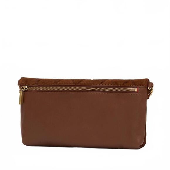 NEW HAMMITT women\'s invitation clutch bag in chocolate diamond suede